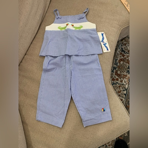 NWT Silly Goose Hand Smocked 2 Piece Gingham Size 5‎ Girls Crocodile Beach Ball